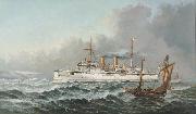 Henry J. Morgan HMS 'Bonaventure' oil on canvas